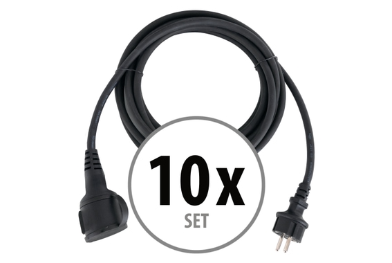 Set of 10 Stagecaptain PSPEXT-10 Extension Cable IP44 10m image 1