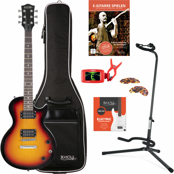 Rocktile L-100 SB Chitarra elettrica sunburst SET con gigbag + supporto +  corde + tuner + plettri