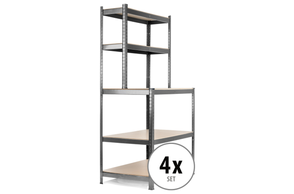 Stagecaptain WBR-175 SR Étagère D’atelier Avec Plateaux En Bois Argent 4x Set image 1