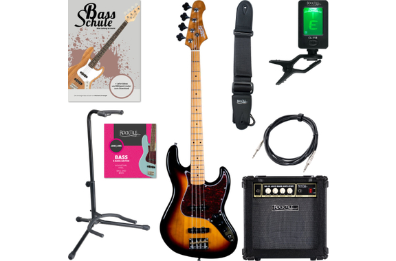 Jet Guitars JJB-300 SB Bass Sunburst Starter Set image 1