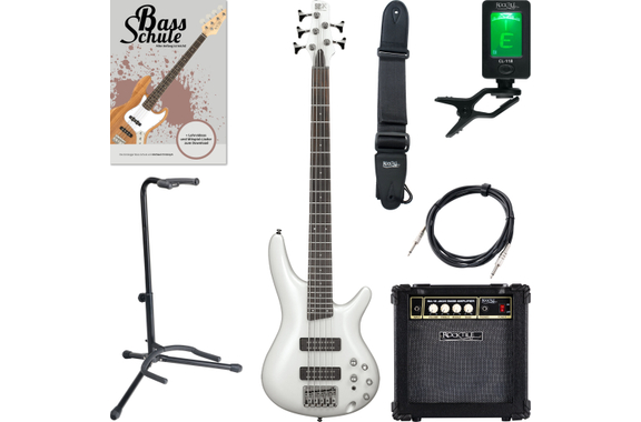 Ibanez SR305EB-PW E-Bass Pearl White Starter Set image 1