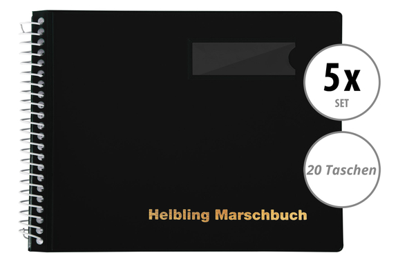 Helbling BMS20 Marschbuch schwarz 20 Taschen 5x Set image 1