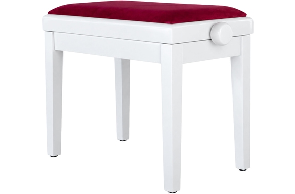 Classic Cantabile Banquette De Piano Modèle A Blanc Laqué Velours Rouge image 1