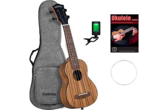 Set de Ukulele Soprano Cascha Zebra Wood image 1