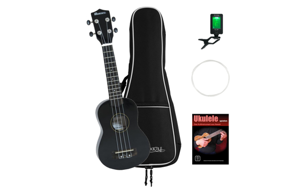 Dimavery UK-200 Soprano Ukulele Black Set image 1