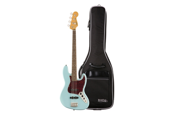 Squier Classic Vibe '60s Jazz Bass LRL Daphne Blue Gigbag Set image 1