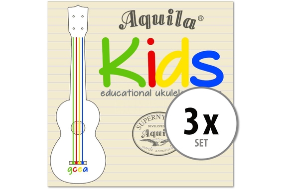Aquila 138U Kids Multi Color Ukulele Strings 3x Set image 1