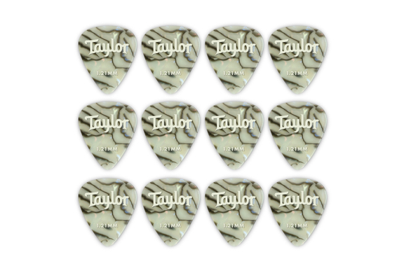 Taylor Celluloid Confezione Da 12 Plettri Abalone 1,21mm image 1