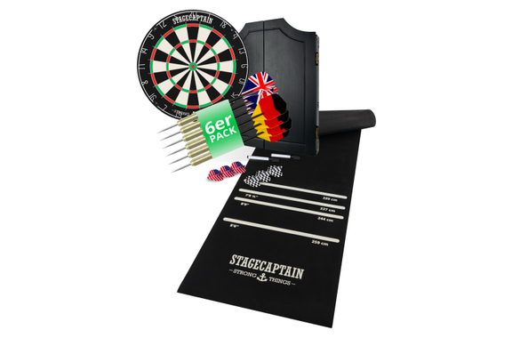 Stagecaptain DBC-1775 BK BullsEye Dartboard in Pub Dart Cabinet Set image 1