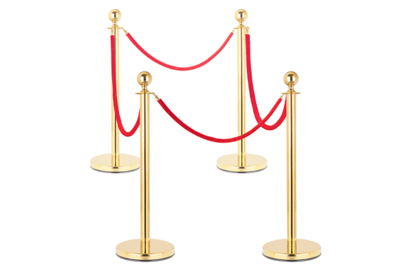 Stagecaptain PLS-150 Deluxe 4.4-150G Absperrständer Personenleitsystem 1,5m gold image 1