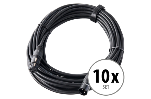 Pronomic Stage XFXM-10 Câble Micro XLR 10 m Noir Lot de 10 image 1