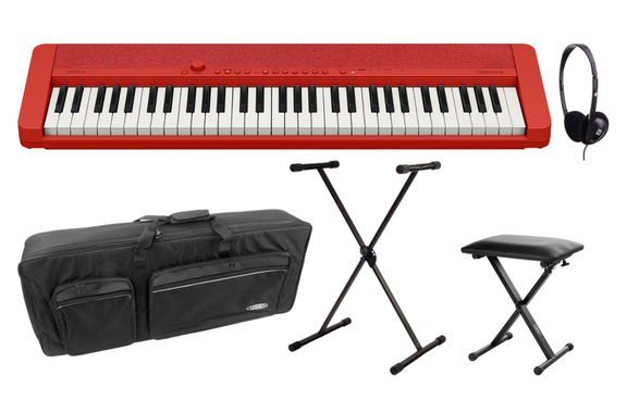 Casio CT-S1RD Casiotone Keyboard Rot Deluxe Set image 1