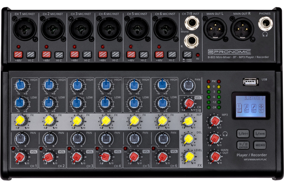 Pronomic B-803 Mini Mixer with Bluetooth and USB Recording image 1