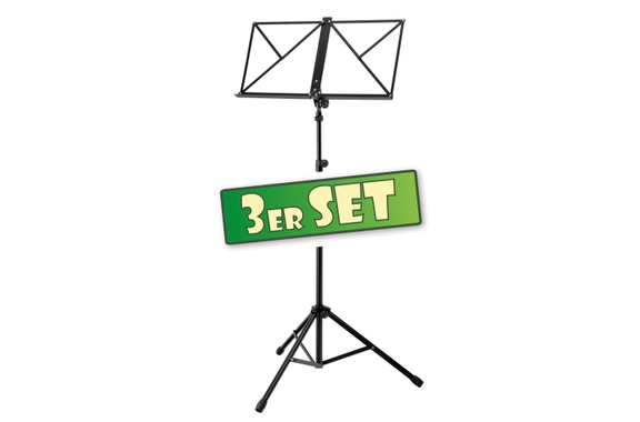 Classic Cantabile Heavy Music Stand Black 3x Set image 1