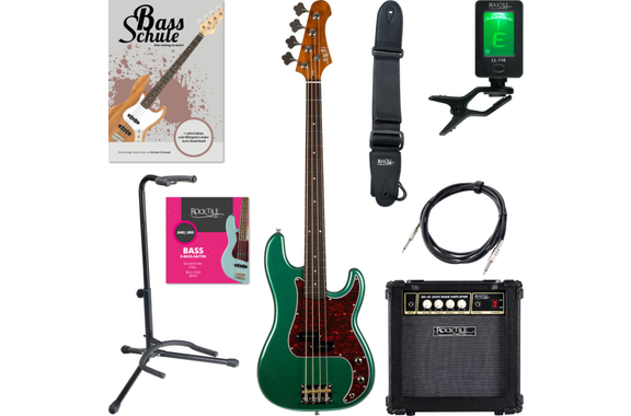 Jet Guitars JJB-300 Bas Green Starterset image 1