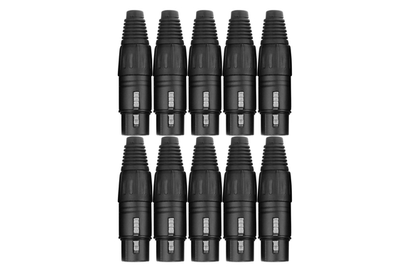 Pronomic XFPLUG Black XLR Stecker female - 10er Pack image 1
