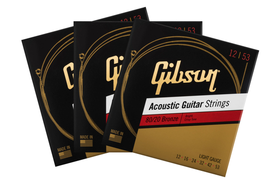 Gibson SAG-BRW12 80/20 Bronze Acoustic 012-053 3er Set image 1