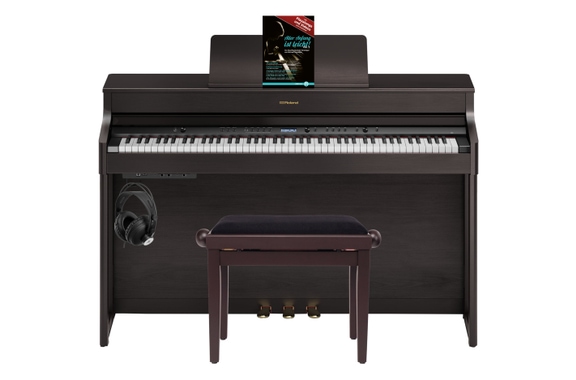 Roland HP702-DR Digitalpiano dunkles Rosenholz Set image 1