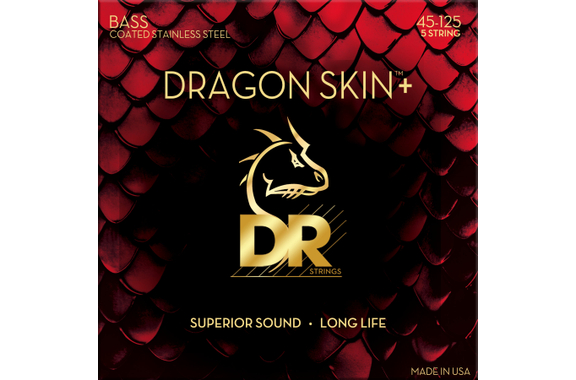 DR Strings Dragon Skin+ Bass Stainless Steel DBS5-45 Medium 45-125 image 1