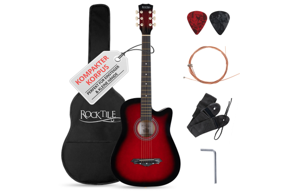 Rocktile WSD-5C-RDB Slim Line Westerngitarren Set Redburst image 1