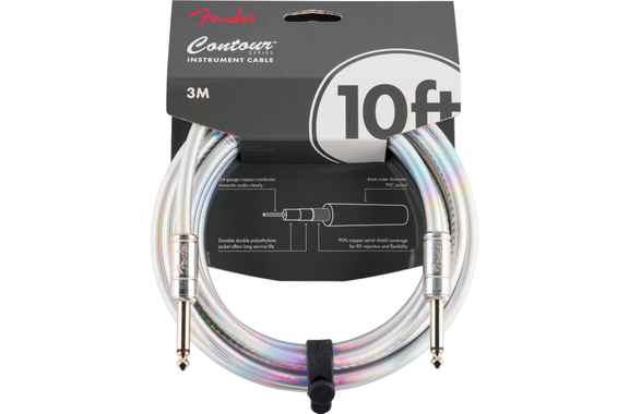 Fender Contour Series 10' Câble Pour Instrument Iridescent image 1