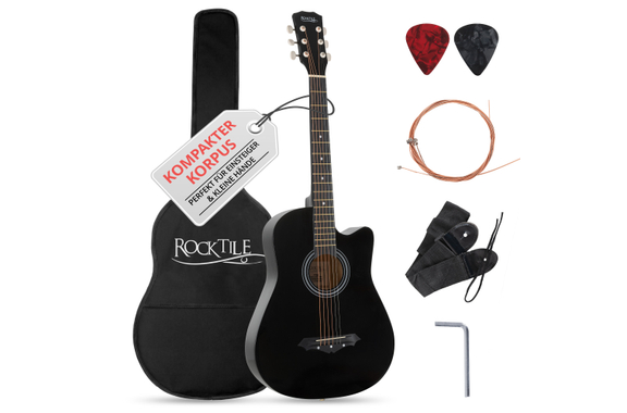 Rocktile WSD-5C-BK Slim Line Westerngitarren Set Black image 1