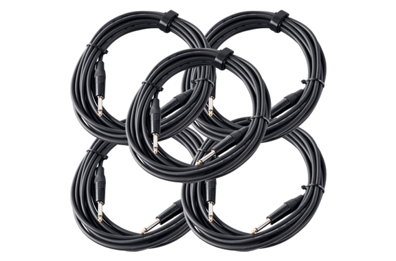 Pronomic Stage INST-6 Instrument Cable Jack 6m Black 5x Set image 1