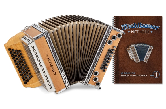 Alpenklang Pro Alpline 34 Eco Harmonika G-C-F-B MB Set incl. École Michlbauer image 1
