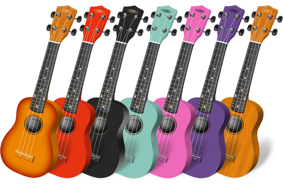 Classic Cantabile US-100 Sopran-Ukulele 7er Set Masterpack, alle Farben image 1