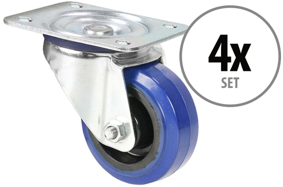 Adam Hall 372081 Bluewheel Swivel Caster 80mm Set of 4 image 1