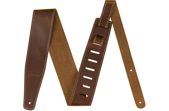 Fender Broken-in Leather Strap 2,5\" Tan image 1