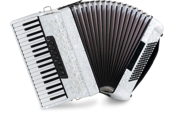 Classic Cantabile 96 Bass Akkordeon "Secondo V" Weiß G-g''  - Retoure (Zustand: sehr gut) image 1