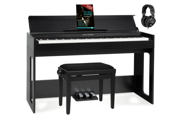 Classic Cantabile DP-S1 SM E-Piano Nero Opaco Set image 1