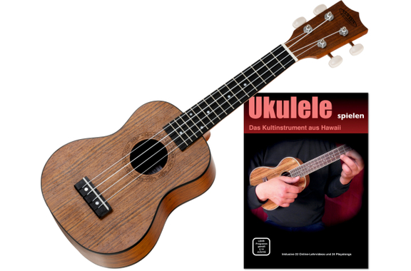Set Ukulele Sopran Classic Cantabile Noce Incluso Scuola di Ukulele image 1