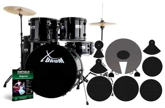 XDrum Rookie 20" Studio Batteria Black più Set di Smorzatori image 1