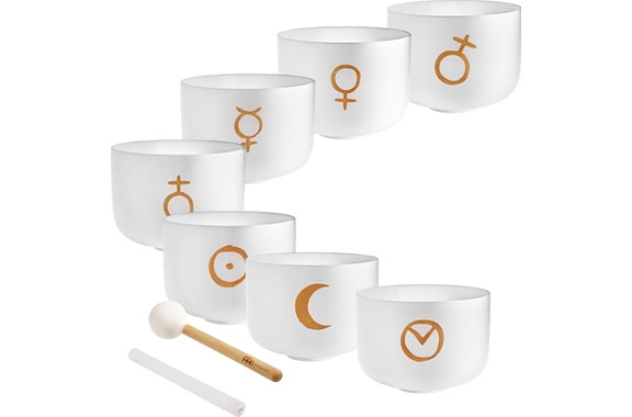 Meinl Sonic Energy PCSBSETCHA Planetary Tuned Crystal Singing Bowl Chakra Set 7-teilig image 1
