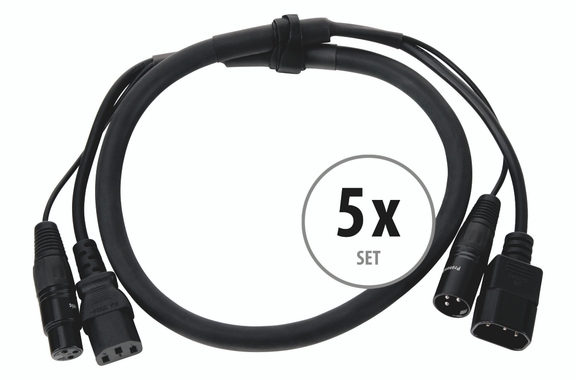 Pronomic Stage IECD-1 DMX Hybrid Cable C/DMX 1m 5x Set image 1