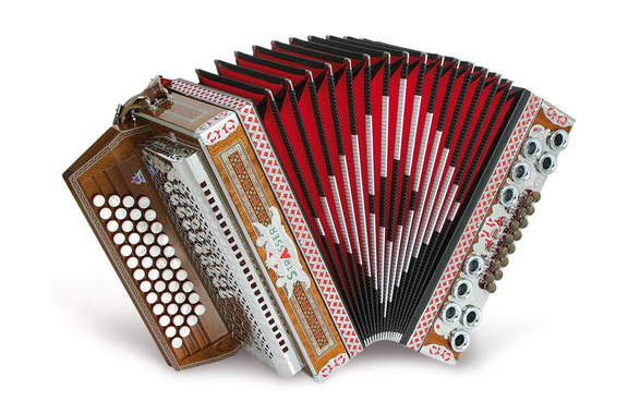 Strasser 4/III De Luxe Accordéon Styrien, 4 Rangs, 3 Voix G-C-F-B, Avec X-Bass, Acajou/Noir image 1