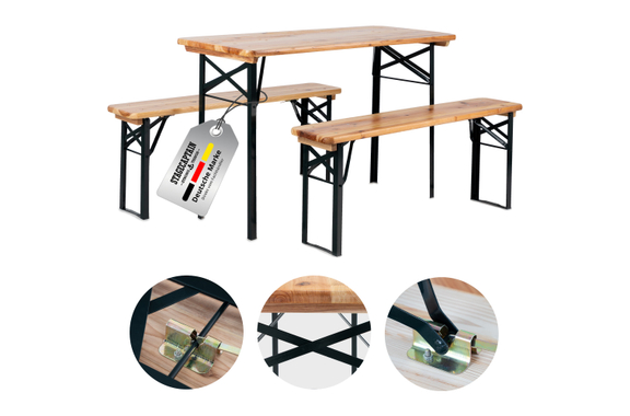 Stagecaptain Hirschgarten Bierzeltgarnitur für Balkon 117 cm natur  - Retoure (Zustand: akzeptabel) image 1