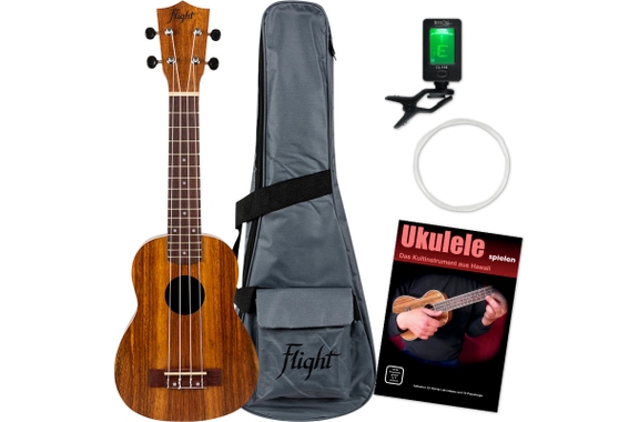 Flight NUS200 Teak Sopran Ukulele Set image 1