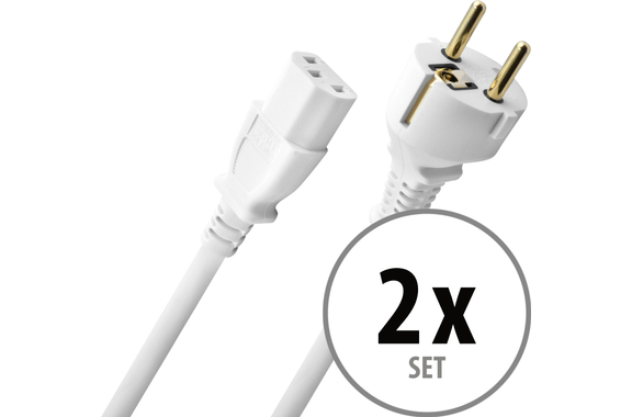 Câble Secteur Oehlbach Powercord C13 5,0 m Blanc Lot de 2 image 1
