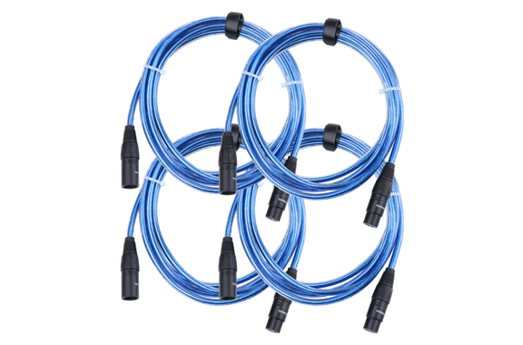 Pronomic Stage XFXM-Blue-2.5 Cable de Micrófono XLR 2,5 m Metallic Blue Set de 4 image 1