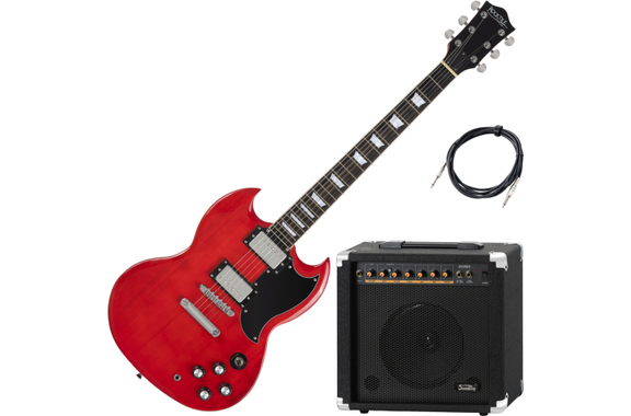 Rocktile Pro S-Red E-Gitarre HC AK20GR SET image 1