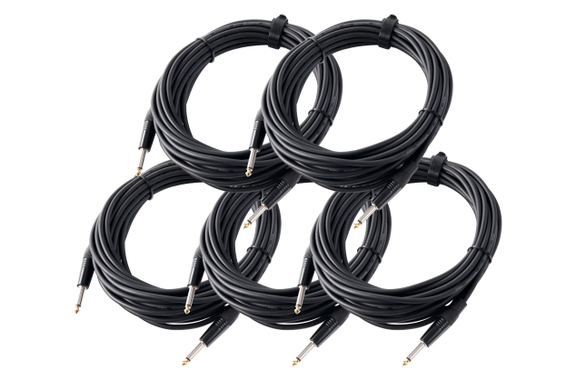 Pronomic Stage INST-10 Cavo per Strumenti Jack 10m nero Set da 5 image 1
