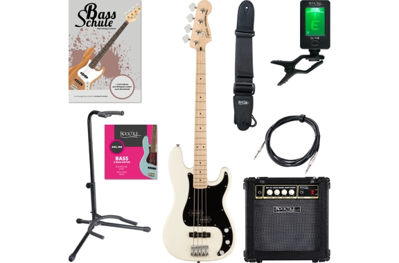Squier Affinity Precision Bass PJ MN Olympic White Starter Set image 1