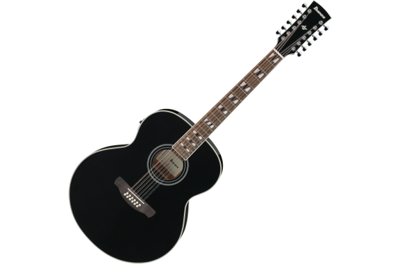 Ibanez AJ7012M1E-BK 12-String Guitare Folk Black High Gloss image 1