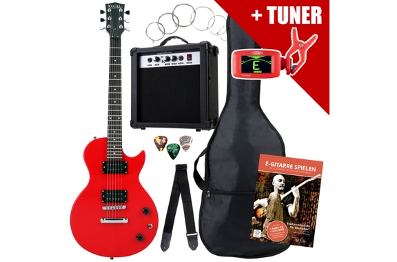 Set de Guitarra Eléctrica Rocktile L-Pack Red Incluye Amplificador, Funda, Afinador, Cable, Correa, Cuerdas y Escuela Incluye CD/DVD image 1