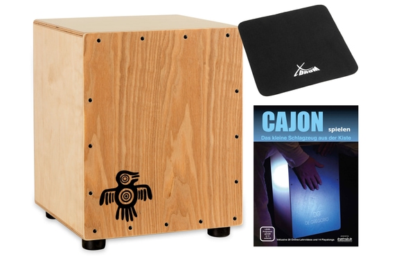 XDrum Junior Cajon Peruana Ash Set incl. coussin de siège et école image 1