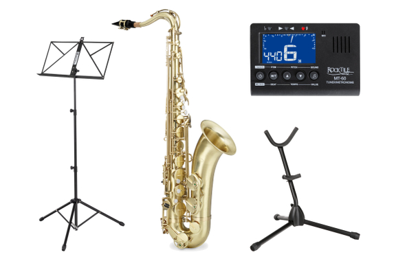 Classic Cantabile Winds TS-450 Geborsteld Tenorsaxofoon Set image 1