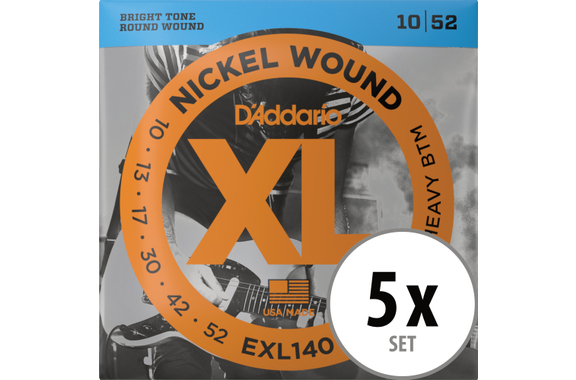 D'Addario EXL140 Light Top/Heavy Bottom 5x Set image 1